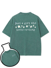 just a girl who loves cycling Washed T-Shirt