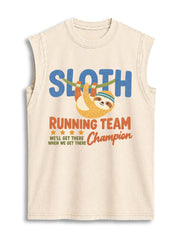 SLOTH RUNNING TEAM Vintage Washed Cotton Tank Top