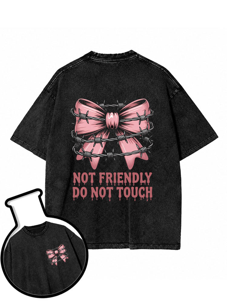 Not Friendly Do Not Touch Washed T-Shirt