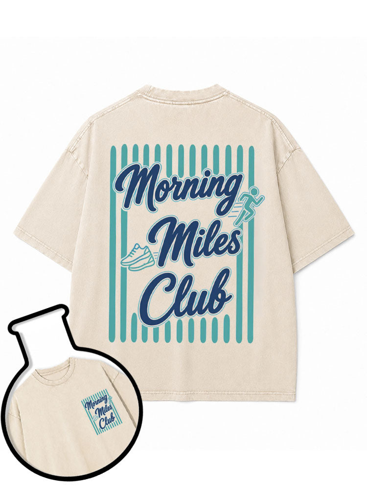 MORNING MILES CLUB Washed T-Shirt