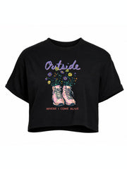 Outside WHERE I COME ALIVE Crop Tops