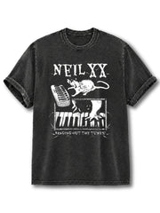 NEILXX BANGING OUT THE TUNES Washed T-Shirt