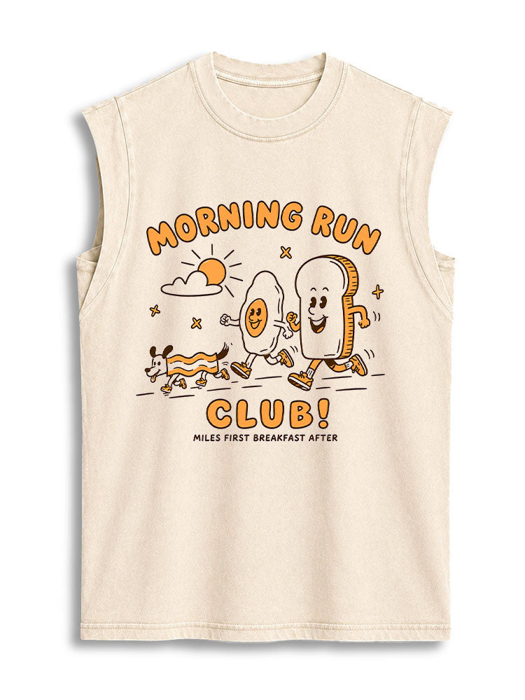 MORNING RUN CLUB Vintage Washed Cotton Tank Top