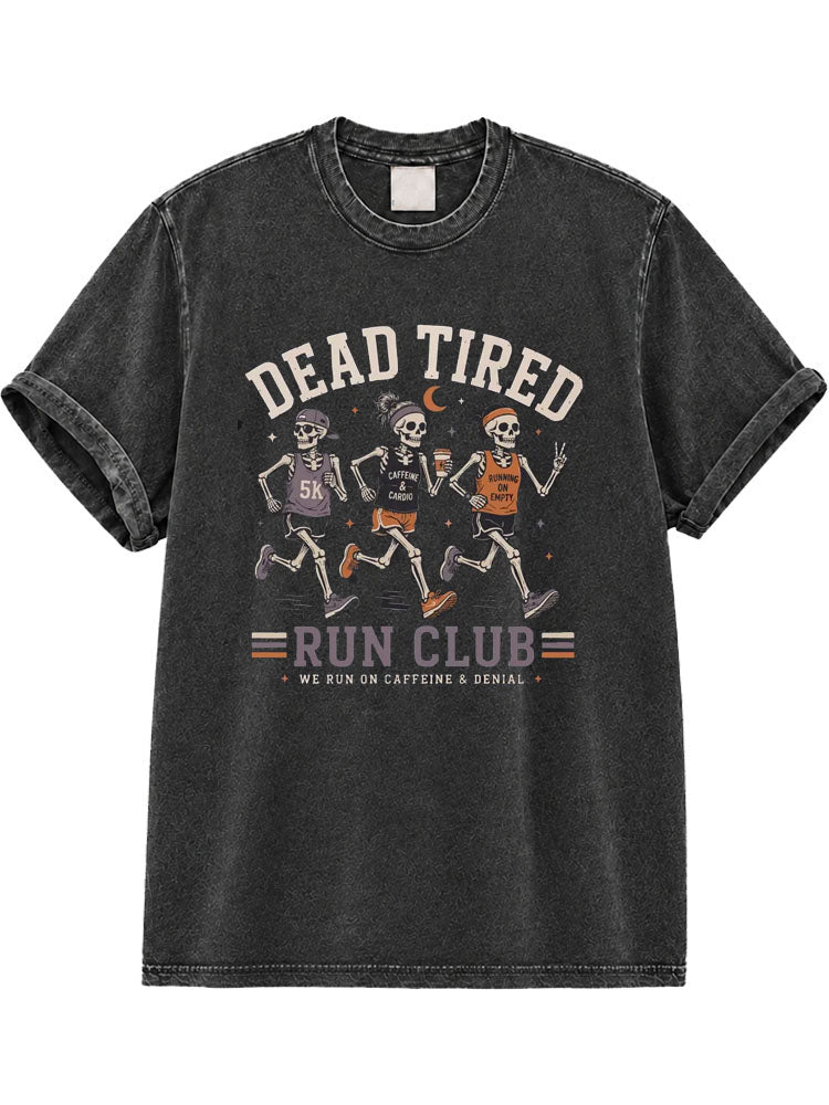 Run Fast Pull Hard Pray for No Squirrels Washed T-Shirt