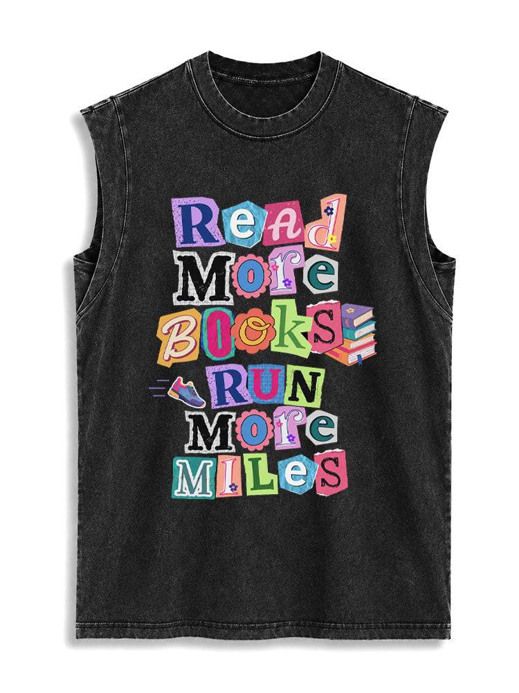 Read MoRe BOOKS RUN MoRe MILeS Vintage Washed Cotton Tank Top