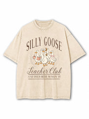 Silly Goose Teacher Club Washed T-Shirt