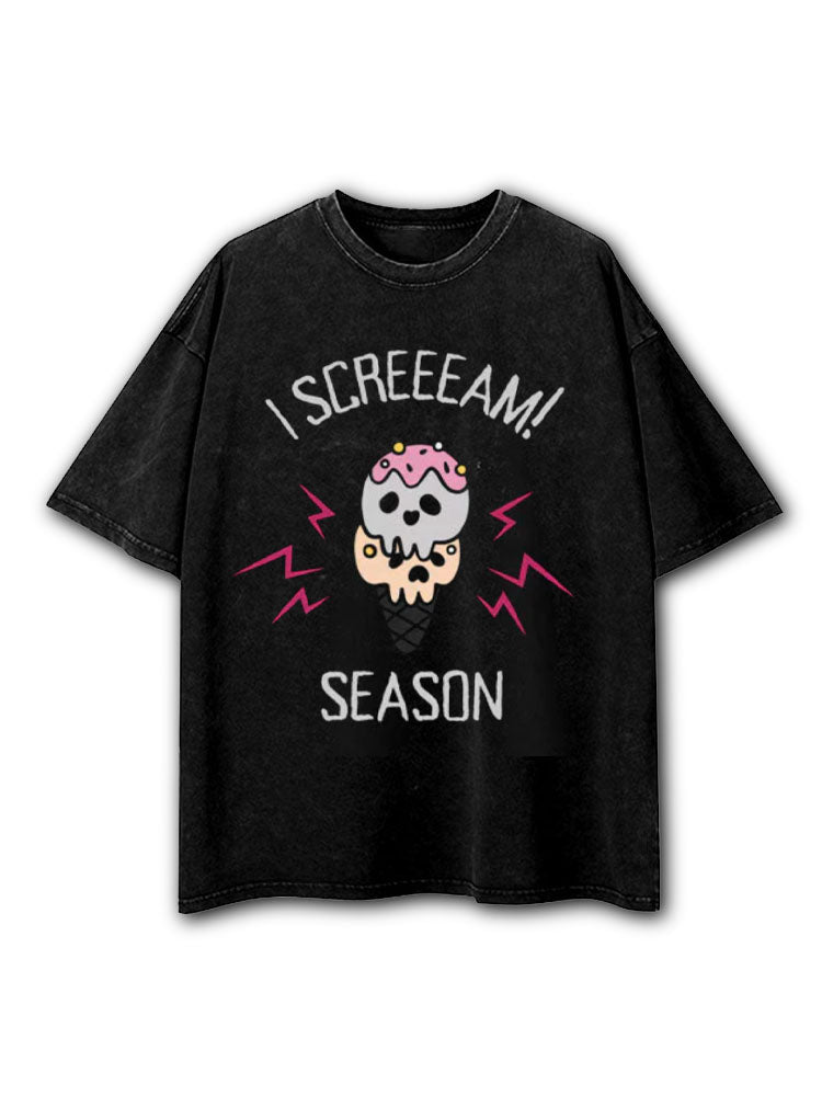 I SCREEEAM SEASON Washed T-Shirt