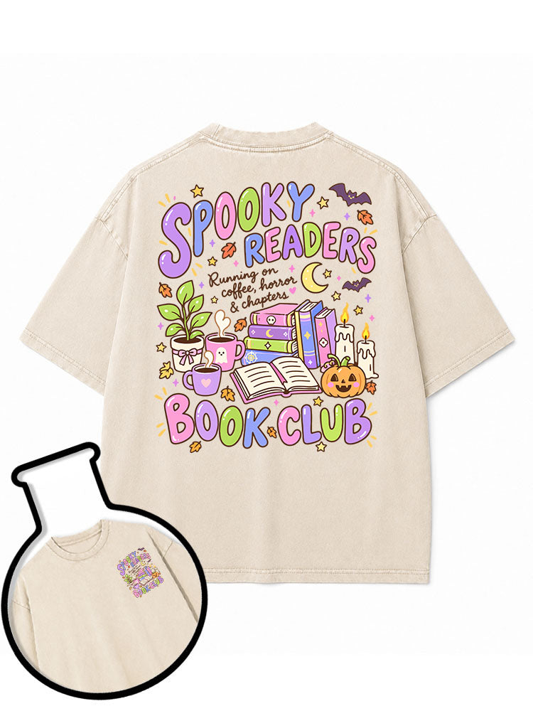 Running on coffee horror & chapters Washed T-Shirt