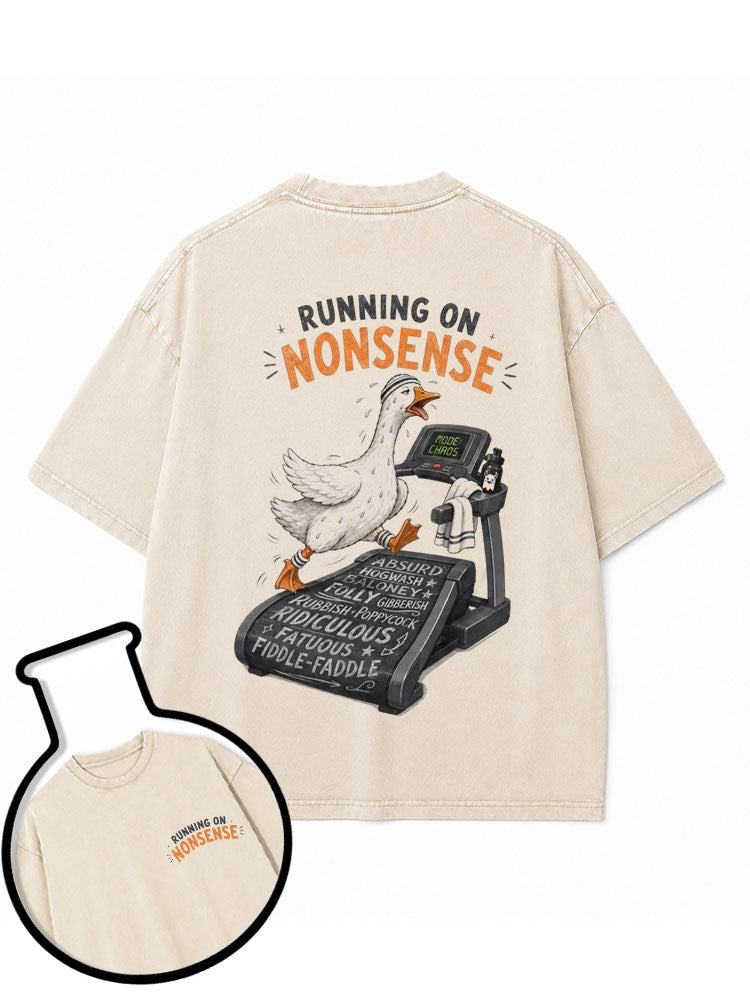 Running On Nonsense Washed T-Shirt