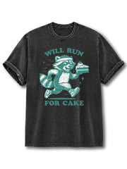 Running for Cake Washed T-Shirt