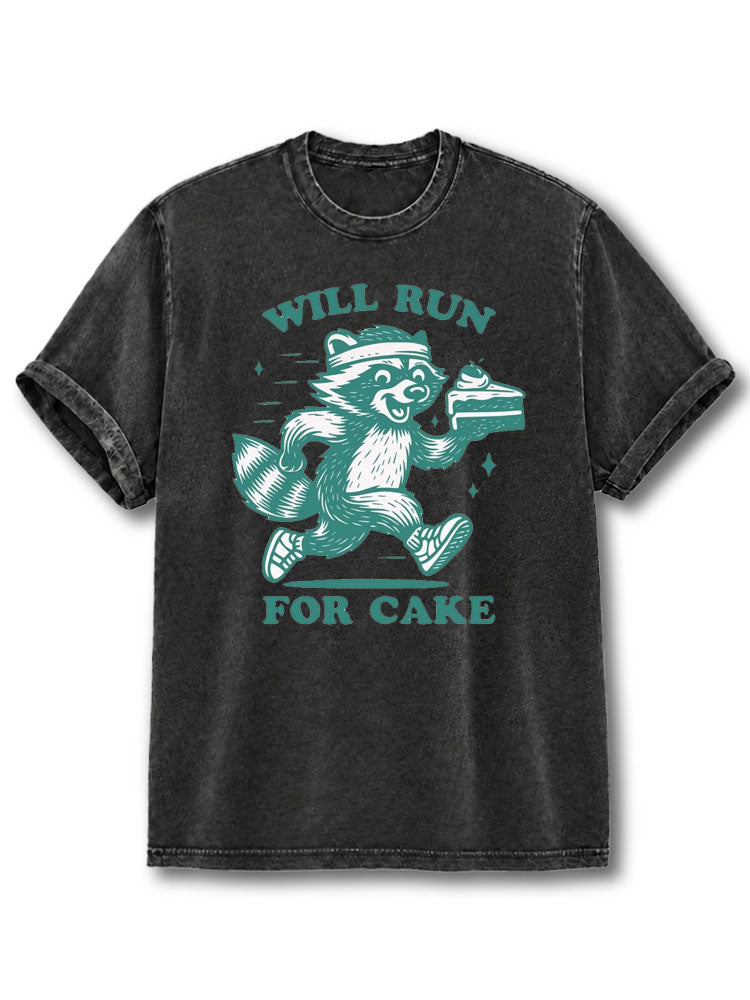 Running for Cake Washed T-Shirt