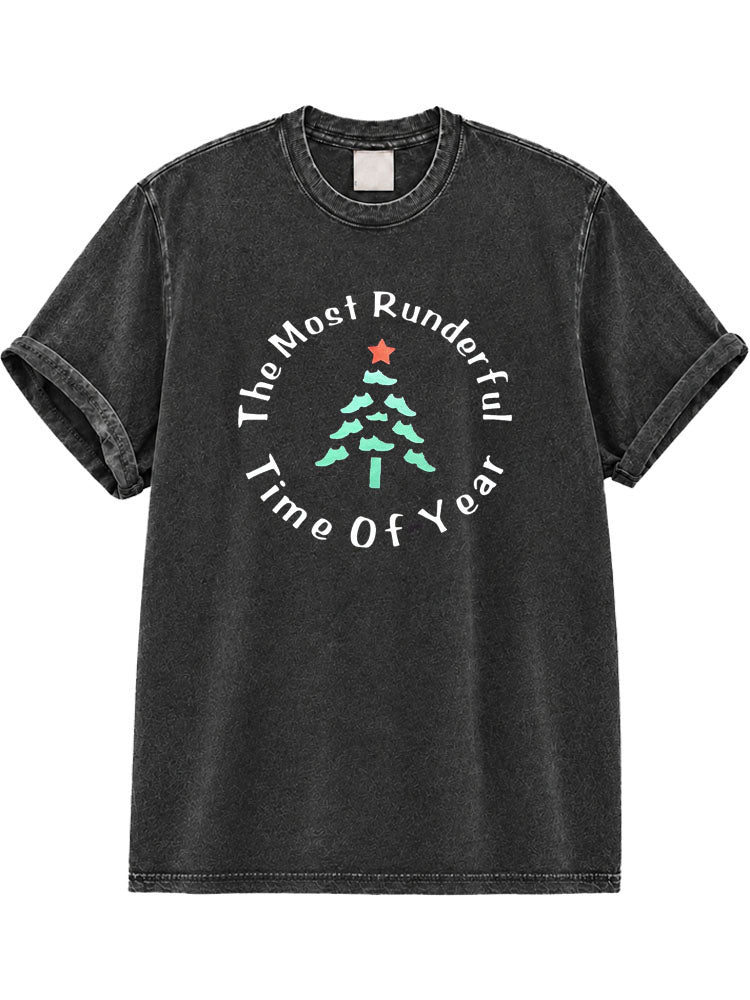 He Sees You When You're Running He Knows When You Just Walk Washed T-Shirt