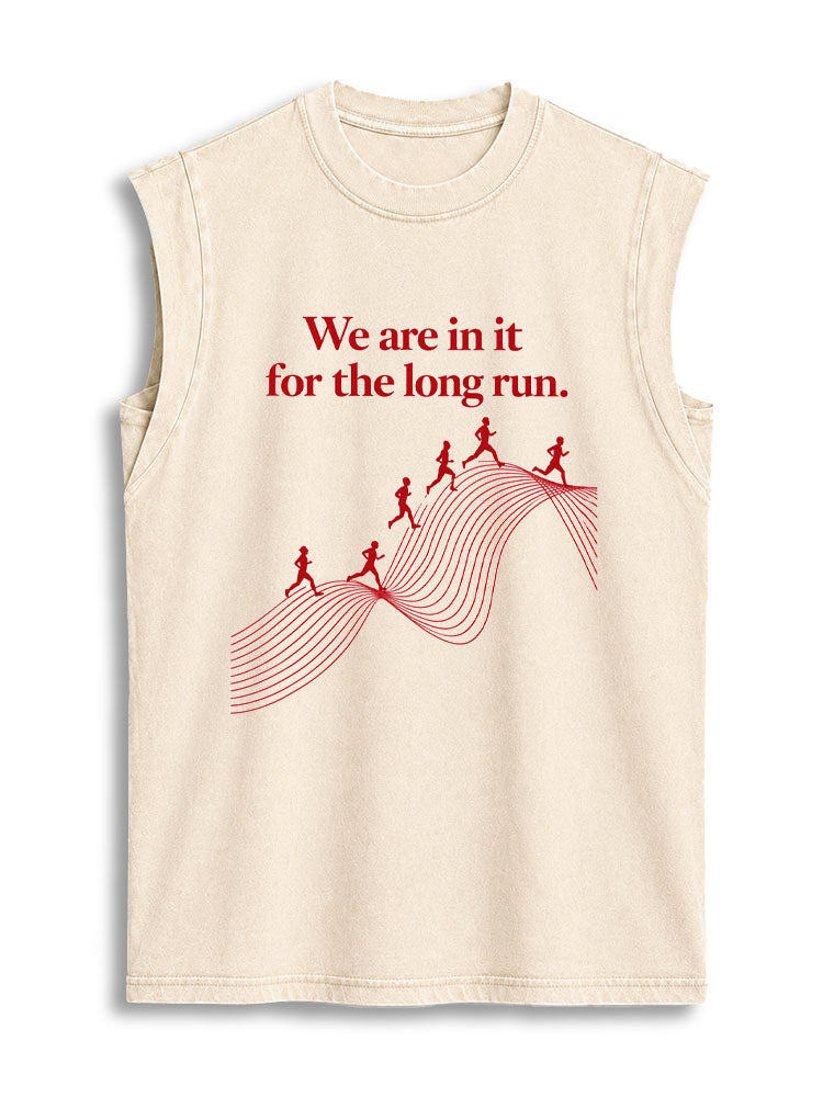 We are in it for the long run Vintage Washed Cotton Tank Top