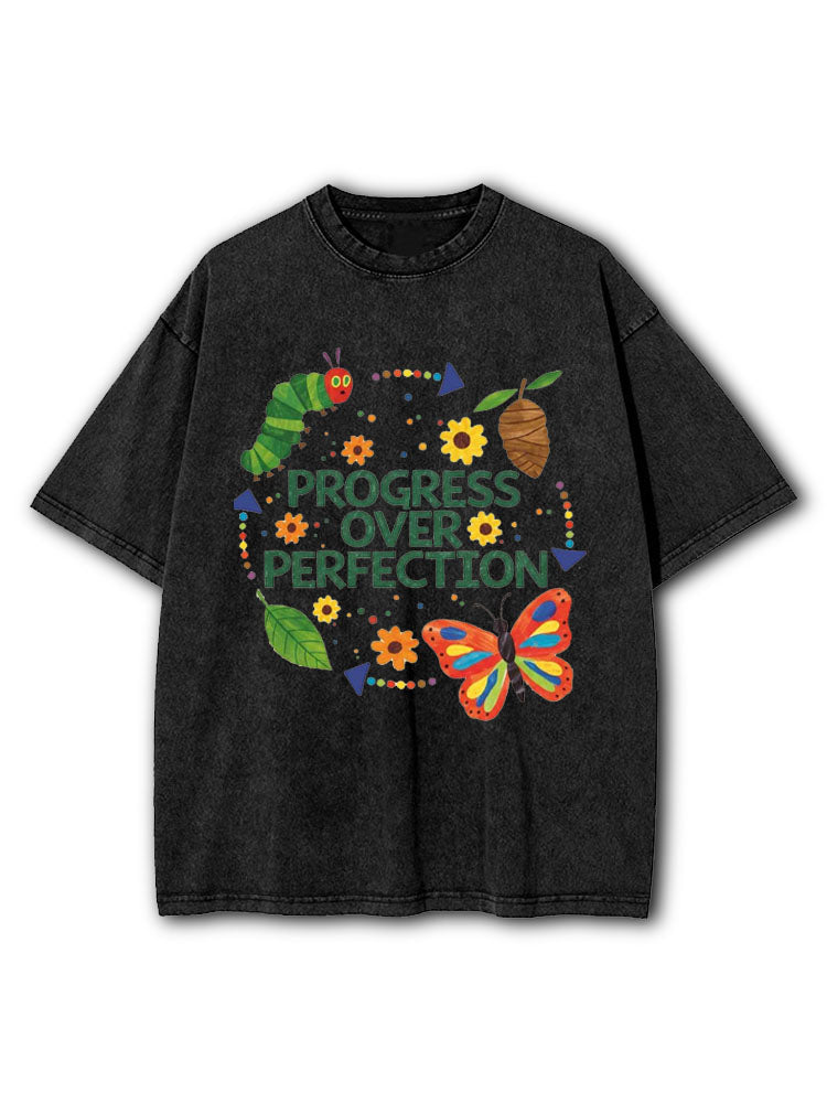 Progress Over Perfection Washed T-Shirt