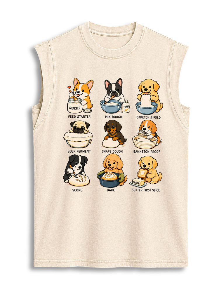 DOG BAKERY LIFE Vintage Washed Cotton Tank Top