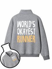 World's Okayest Runner Half-Zip Fleece Pullover