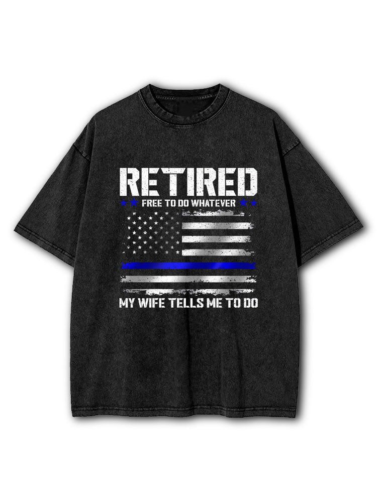 Retired Police Officer Washed T-Shirt