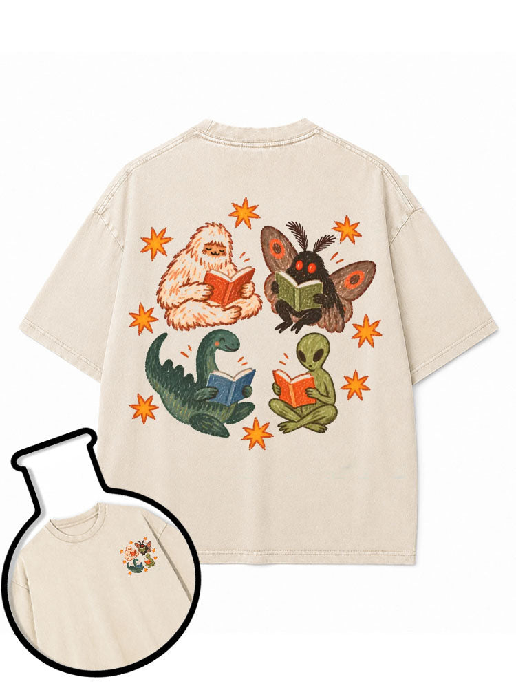 Mysterious creature reading Washed T-Shirt