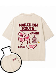 MARATHON ROUTE Washed T-Shirt