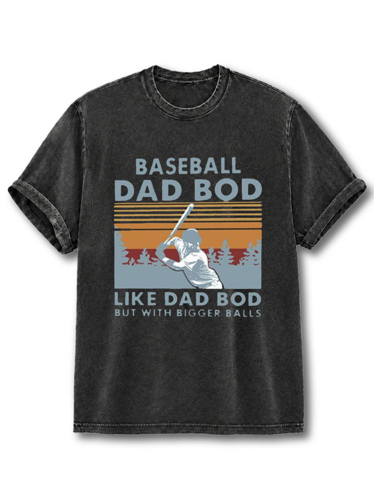 Baseball Dad Bod Washed T-Shirt