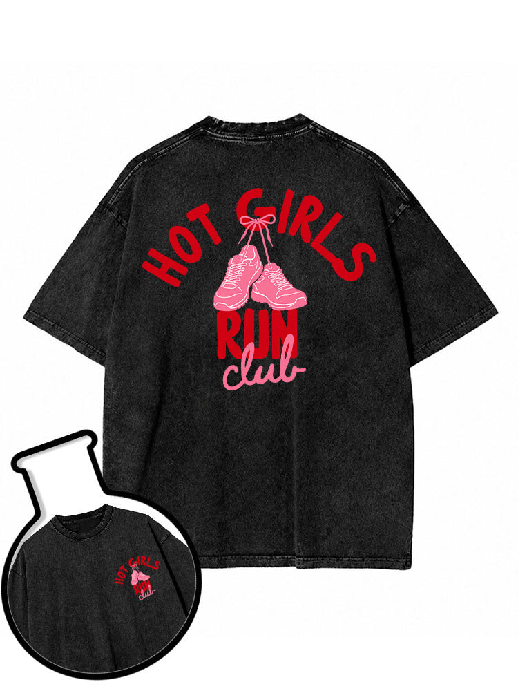 HOT GIRLS RUN CLUB Washed T-Shirt