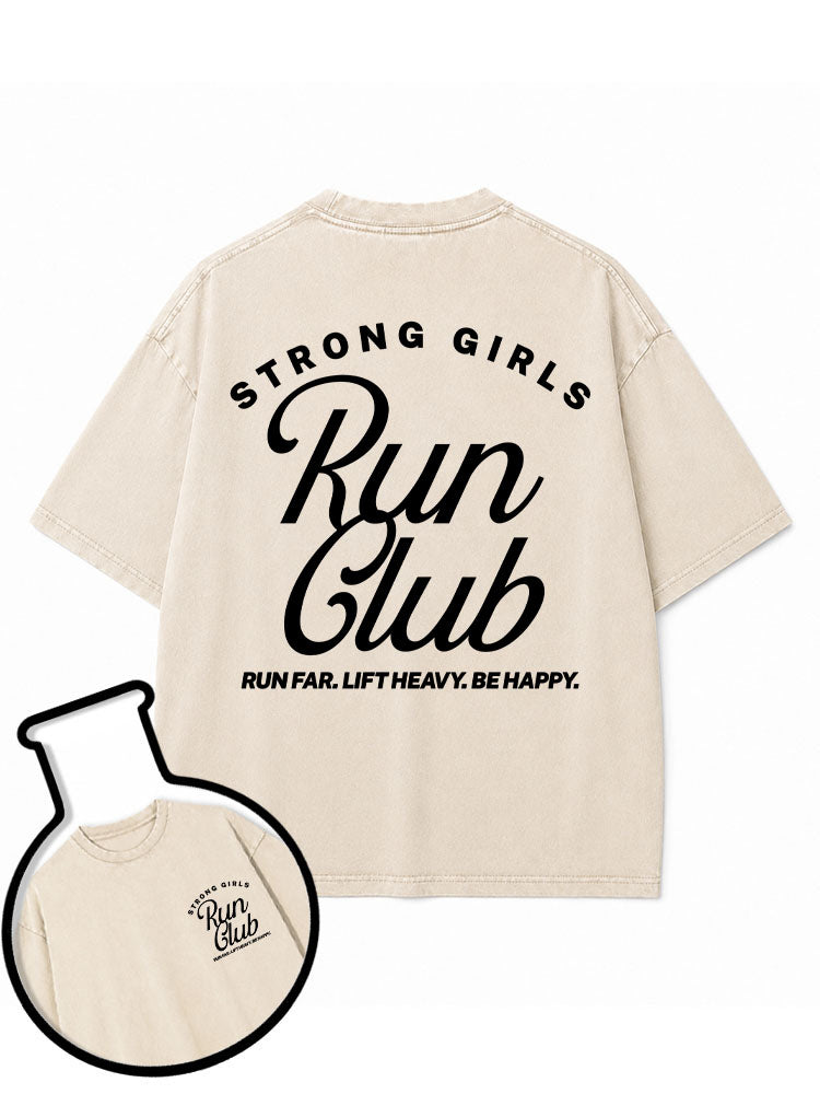 STRONG GIRLS Run Club Washed T-Shirt