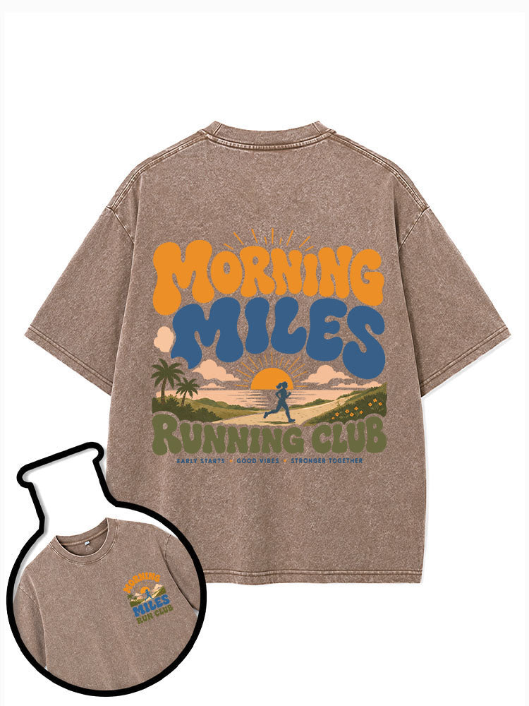 Morning Miles Running Club Washed T-Shirt