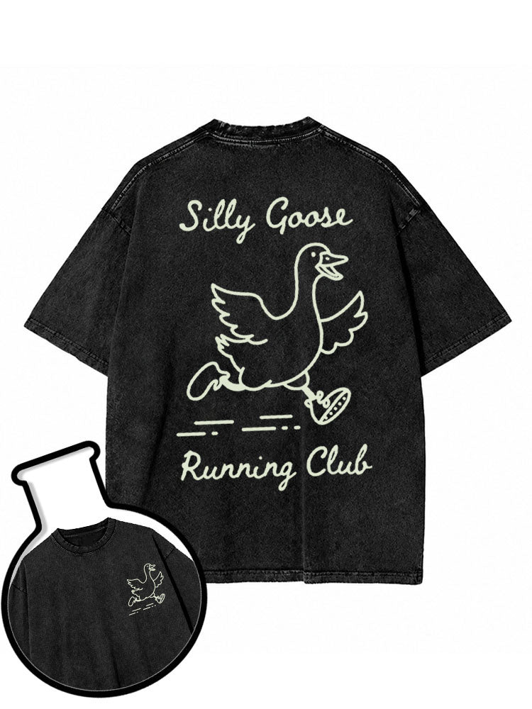 Silly Goose Running Club Washed T-Shirt