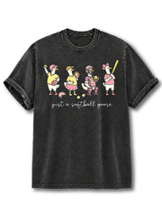 Just A Softball Goose Washed T-Shirt