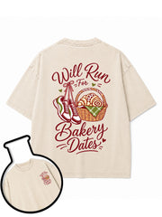 WILL RUN FOR BAKERY DATES Washed T-Shirt