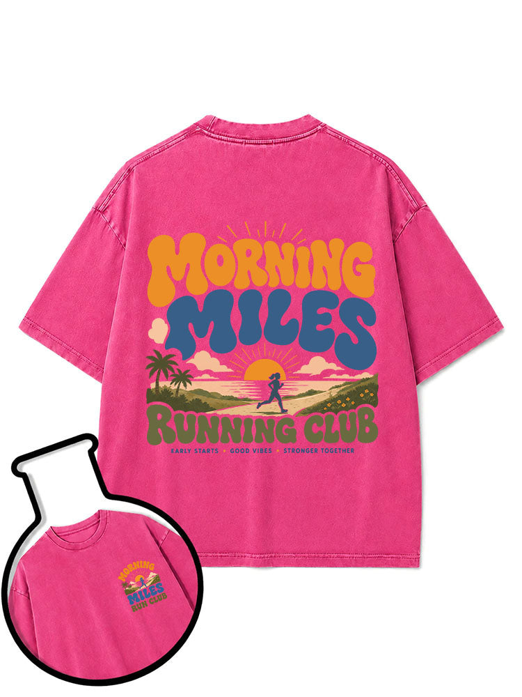 Morning Miles Running Club Washed T-Shirt