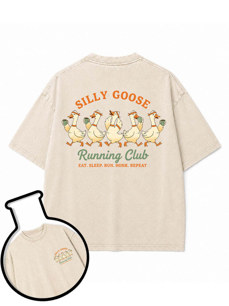 SILLY GOOSE Running Club Washed T-Shirt