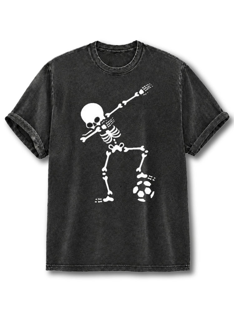 skeleton soccer Washed T-Shirt