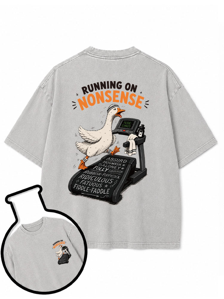 Running On Nonsense Washed T-Shirt