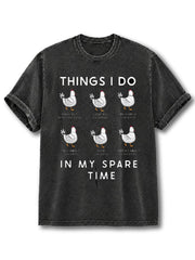 Things I Do In My Spare Time Washed T-Shirt