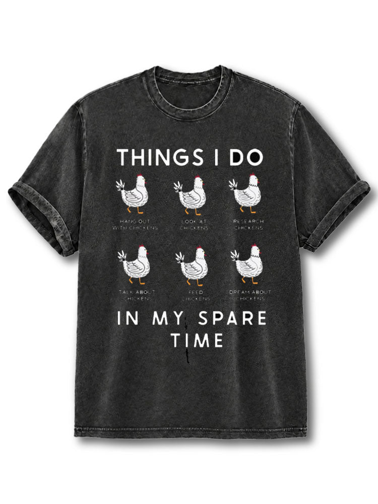 Things I Do In My Spare Time Washed T-Shirt