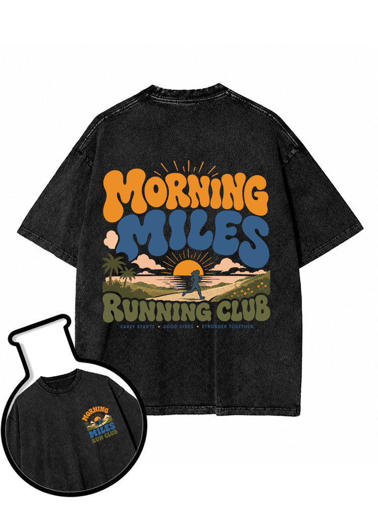 Morning Miles Running Club Washed T-Shirt