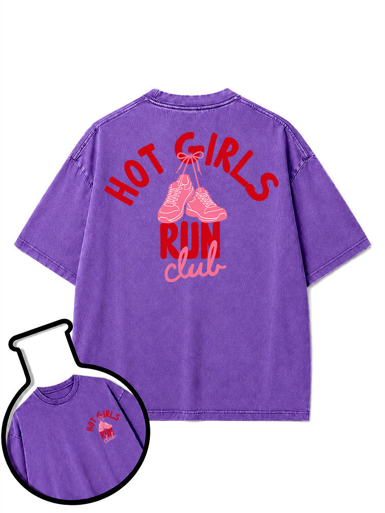 HOT GIRLS RUN CLUB Washed T-Shirt