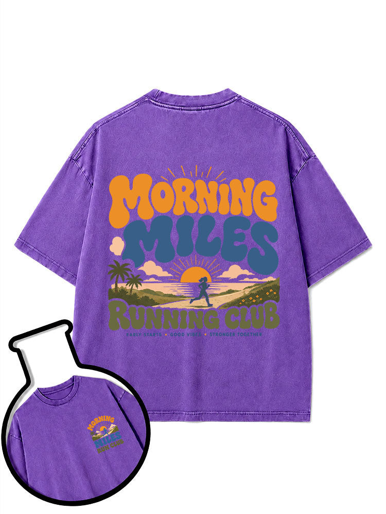 Morning Miles Running Club Washed T-Shirt