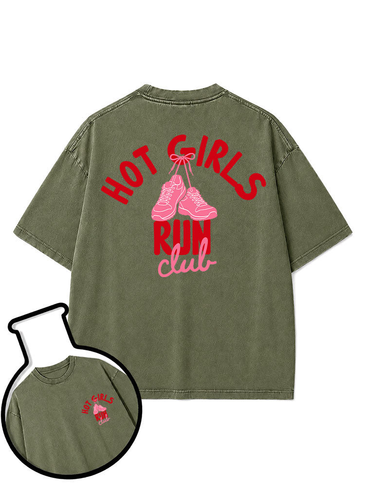 HOT GIRLS RUN CLUB Washed T-Shirt