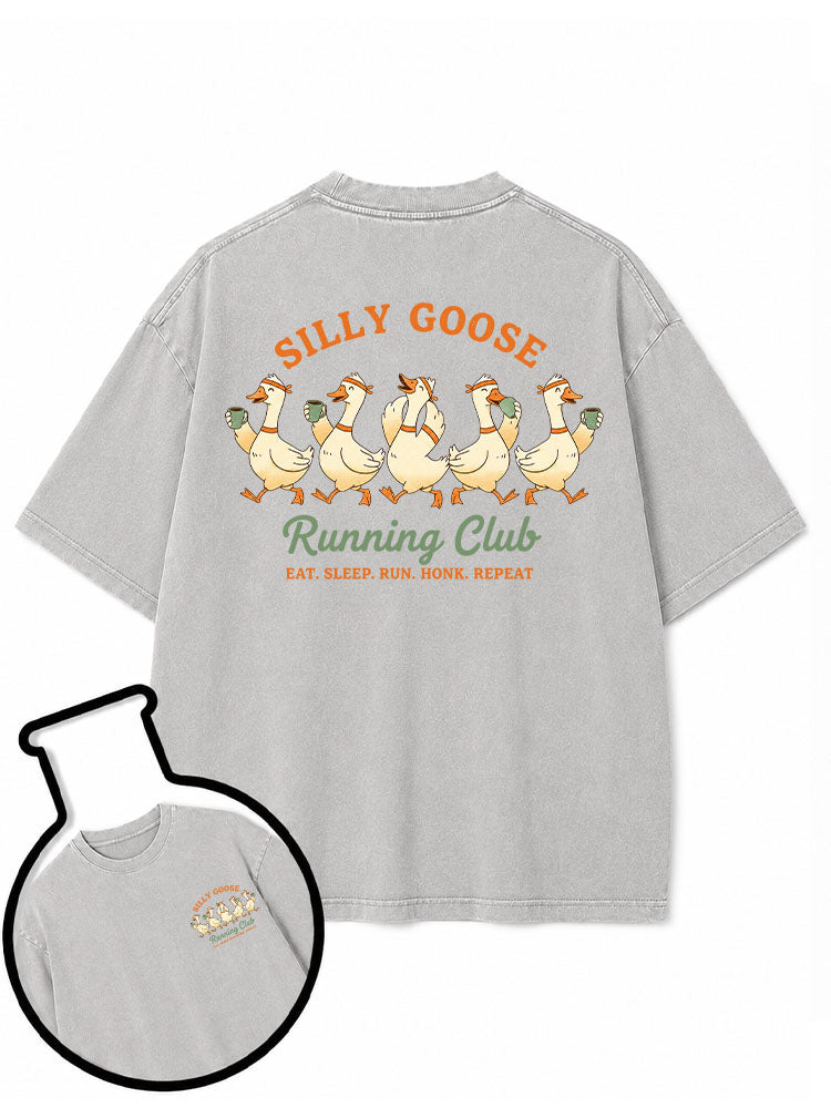 SILLY GOOSE Running Club Washed T-Shirt
