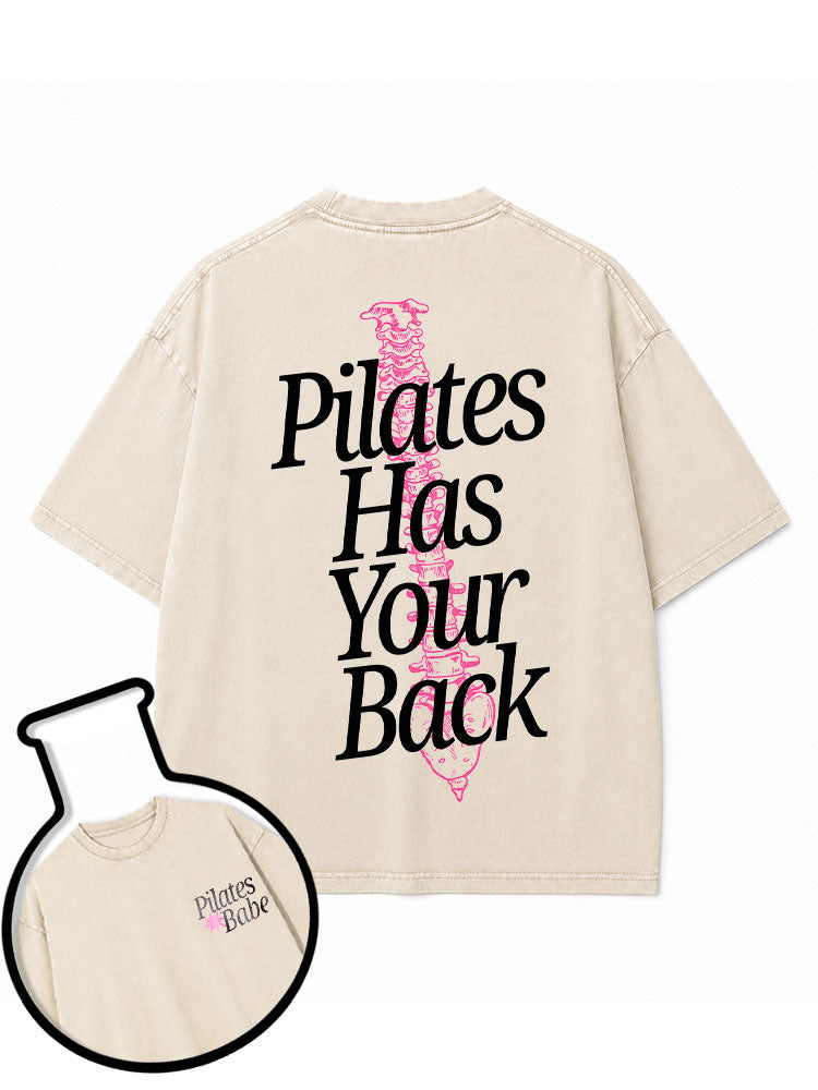 Pilates Has Your Back Washed T-Shirt