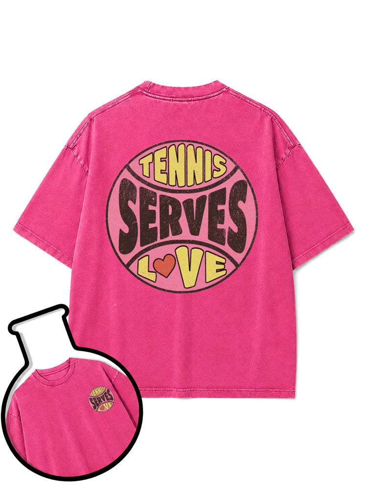 TENNIS SERVES LOVE Washed T-Shirt