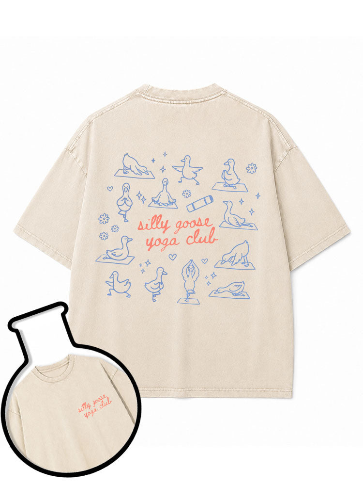 silly goose yoga club Washed T-Shirt