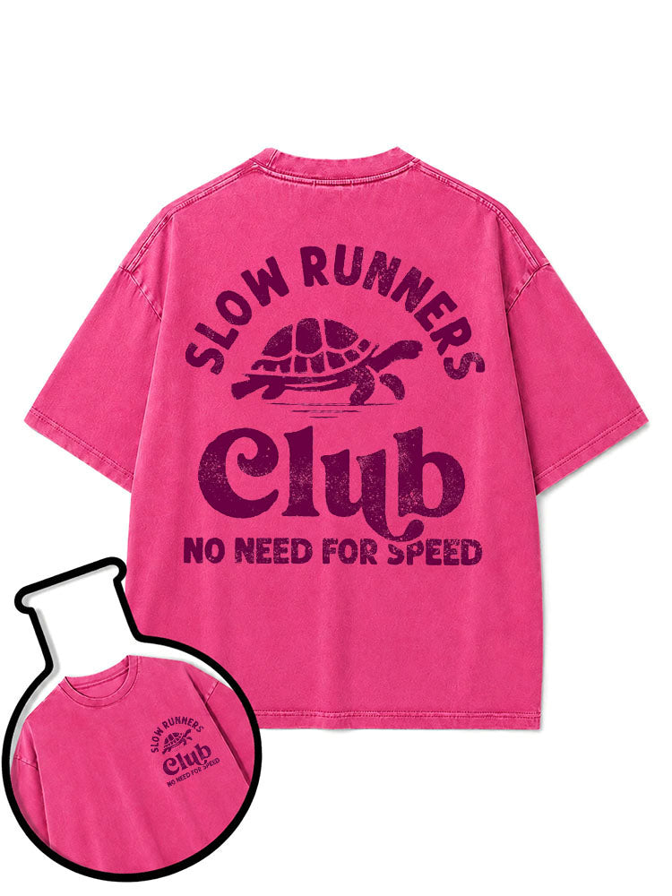 SLOW RUNNERS Club NO NEED FOR SPEED Washed T-Shirt