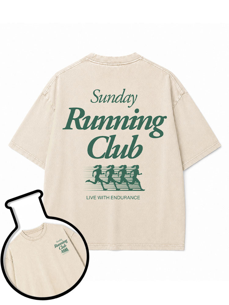 Sunday Running Club LIVE WITH ENDURANCE Washed T-Shirt