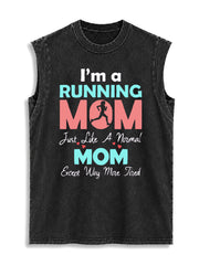 I'm a RUNNING MOM Vintage Washed Cotton Tank Top
