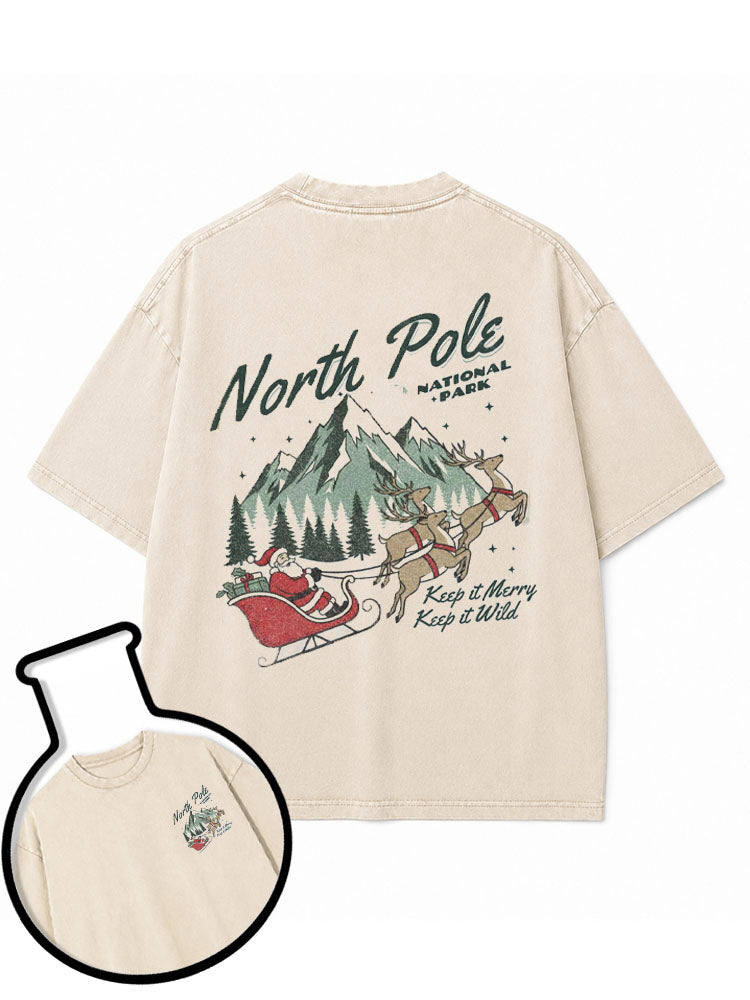 North Pole NATIONAL PARK Keep it Merry Keep it Wild Washed T-Shirt