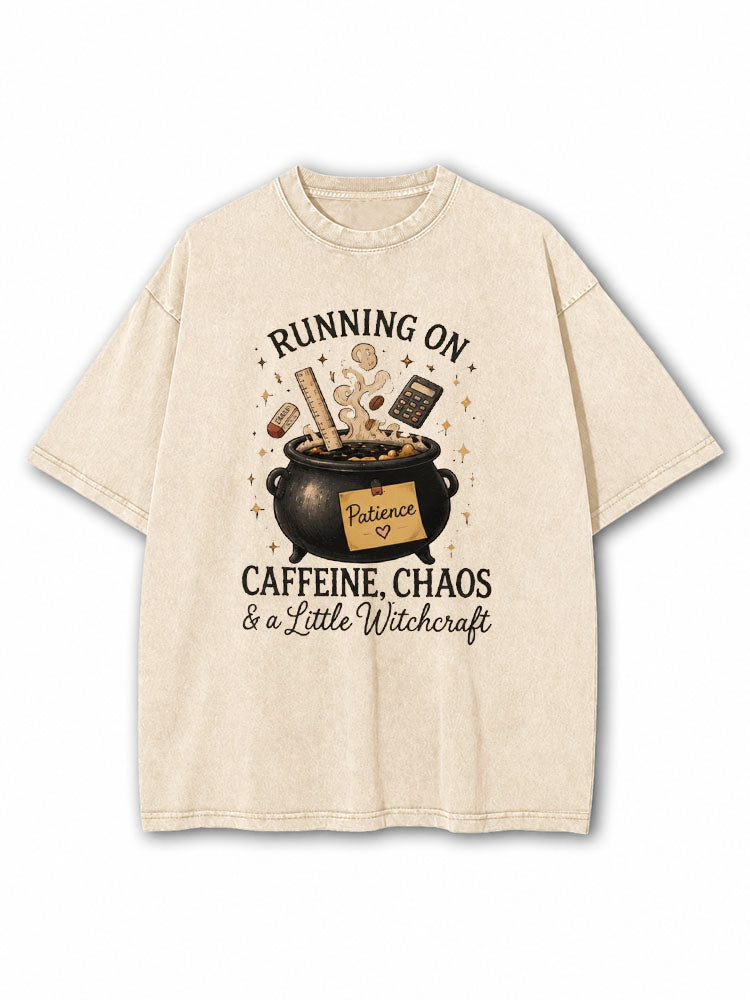 Running on Caffeine Chaos Washed T-Shirt
