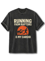 Running From Raptors Washed T-Shirt